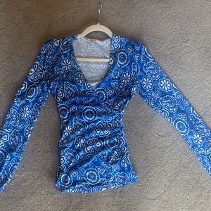 Blue Floral Women's Top
